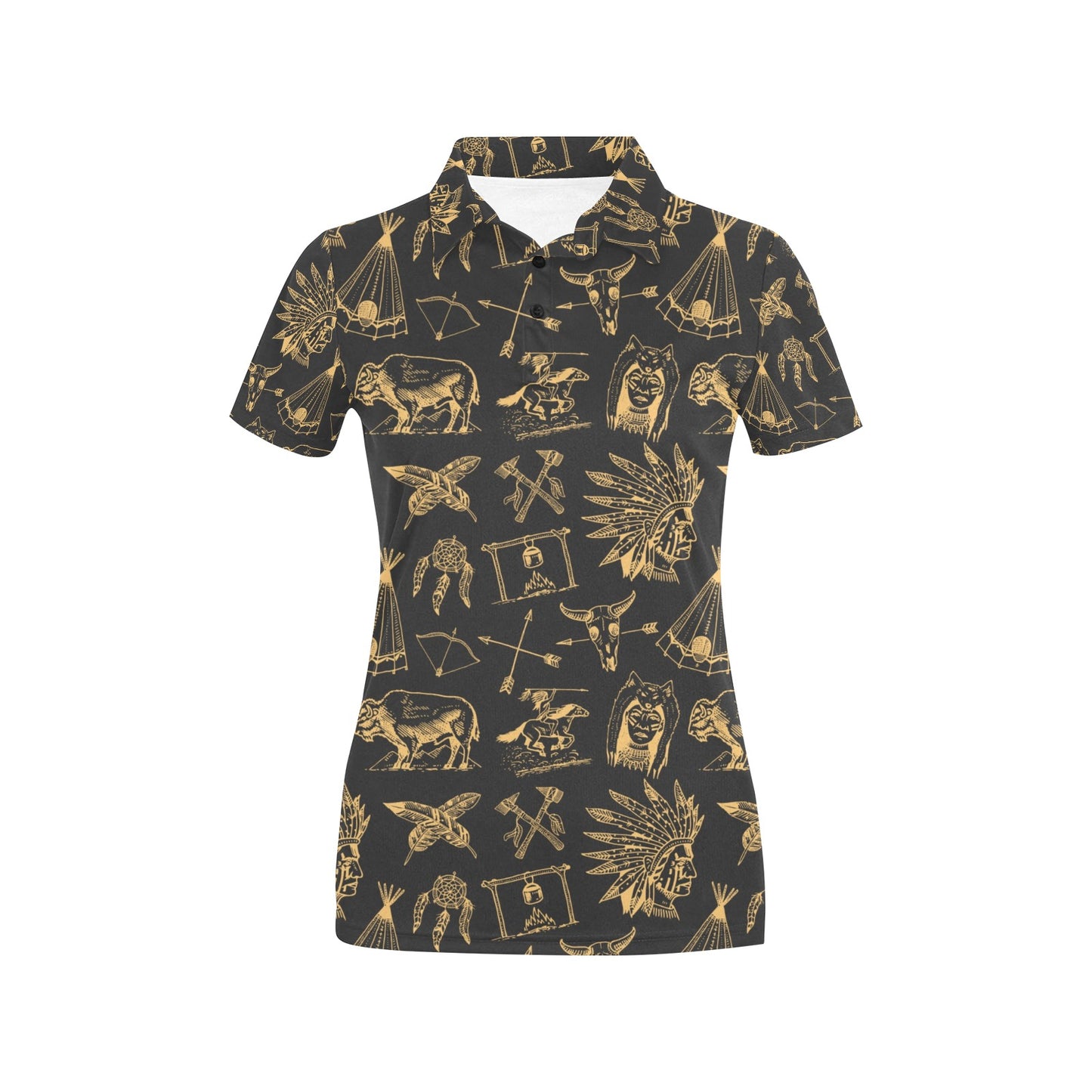 American indian Gold Style Women's Polo Shirt