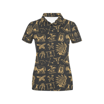American indian Gold Style Women's Polo Shirt