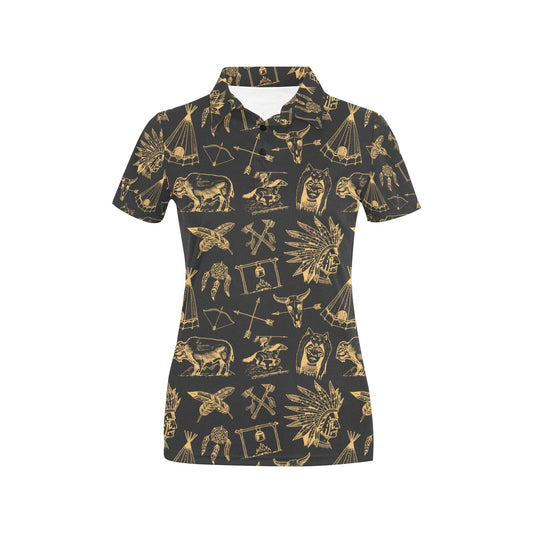 American indian Gold Style Women's Polo Shirt