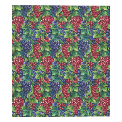 Grape Pattern Print Design GP02 Premium Quilt