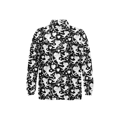 Cupid Pattern Print Design 04 Long Sleeve Polo Shirt For Men's