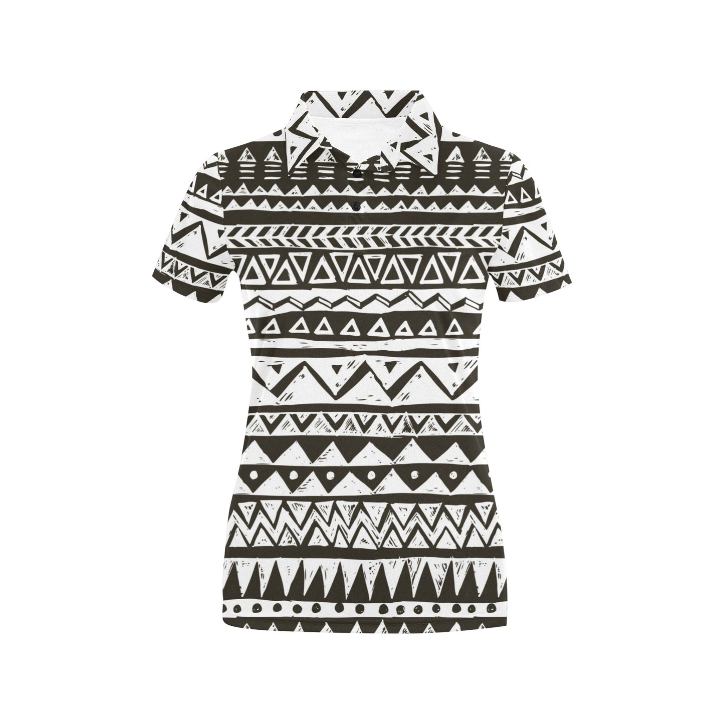 Hand draw Tribal Aztec Women's Polo Shirt