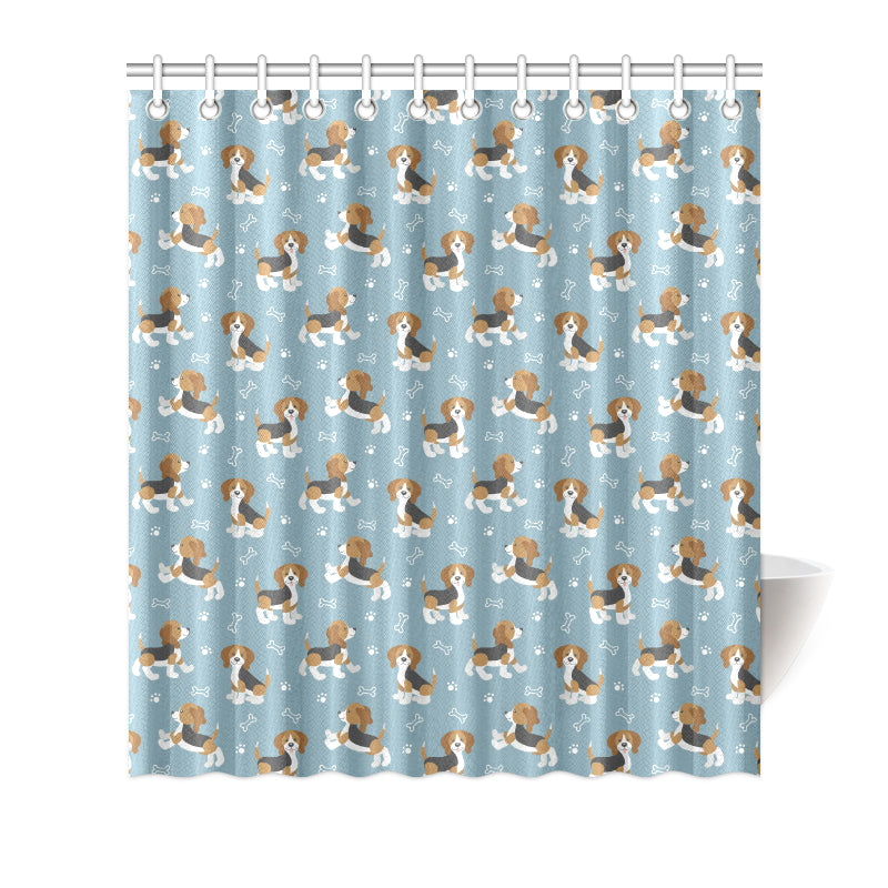 Beagle Pattern Print Design 02 Shower Curtain