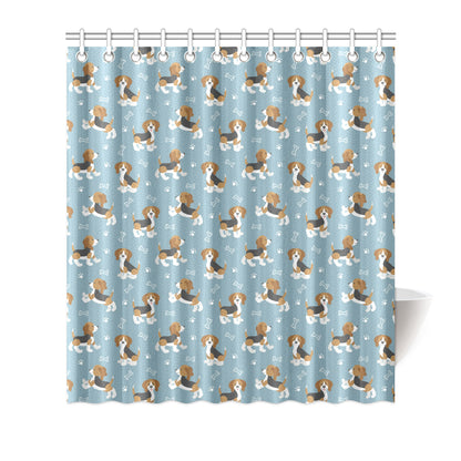 Beagle Pattern Print Design 02 Shower Curtain
