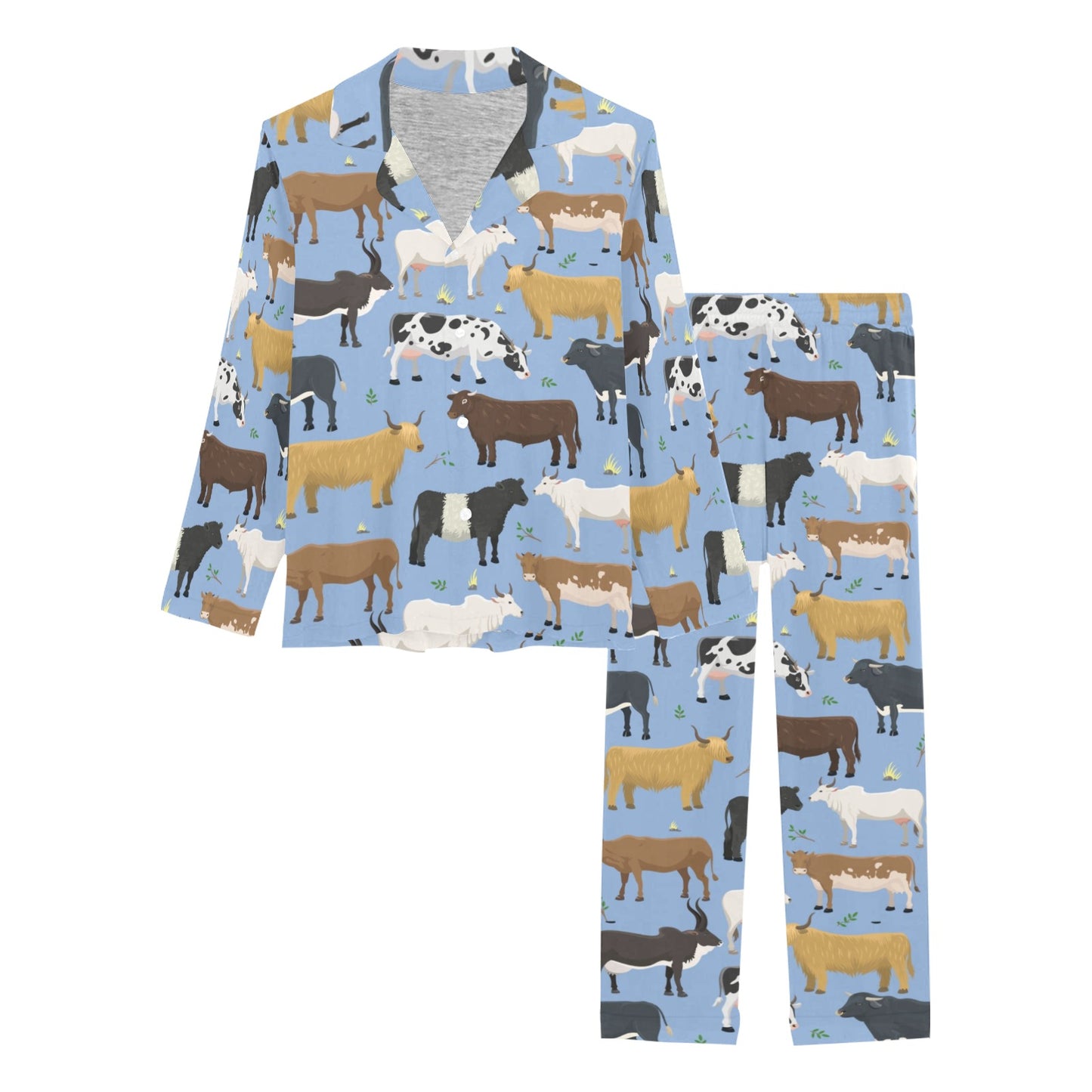Cattle Pattern Print Design 02 Women's Long Pajama Set