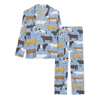 Cattle Pattern Print Design 02 Women's Long Pajama Set