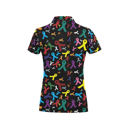 Cancer Awareness Pattern Print Design 03 Women's Polo Shirt