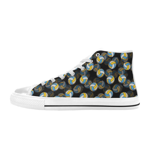 Volleyball Print Design LKS302 Men's High Top Canvas Shoes