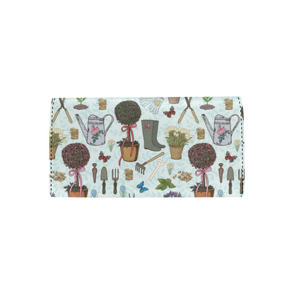 Gardening Pattern Print Design G01 Women's Trifold Wallet