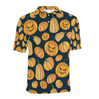 Pumpkin Halloween Pattern Print Design A04 Men Polo Shirt