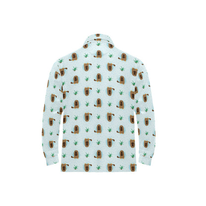 Platypus Pattern Print Design A04 Long Sleeve Polo Shirt For Men's