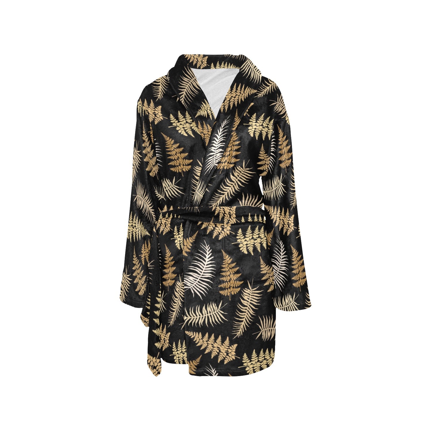 Fern Leave Bright Print Pattern Women's Fleece Robe