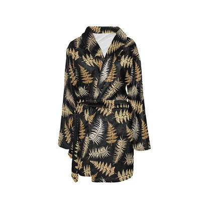 Fern Leave Bright Print Pattern Women's Fleece Robe