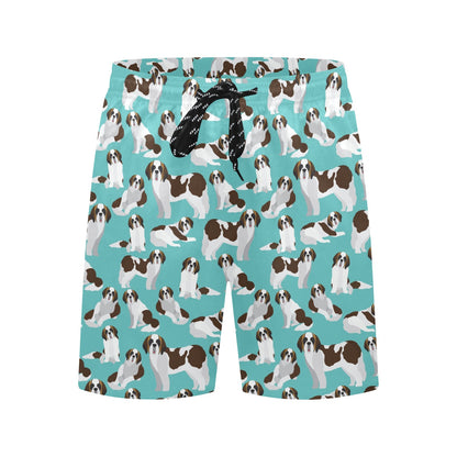St Bernards Print Design LKS302 Men's Swim Trunks Beach Shorts