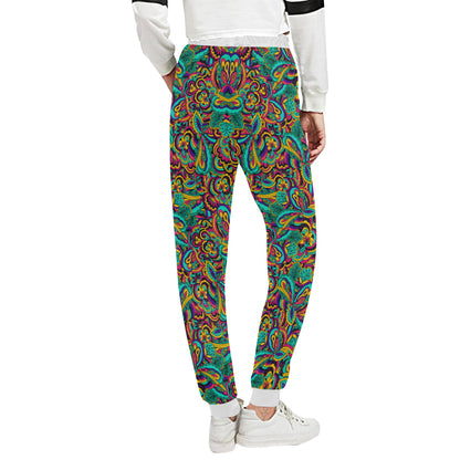 Psychedelic Trippy Floral Design Unisex Sweatpants