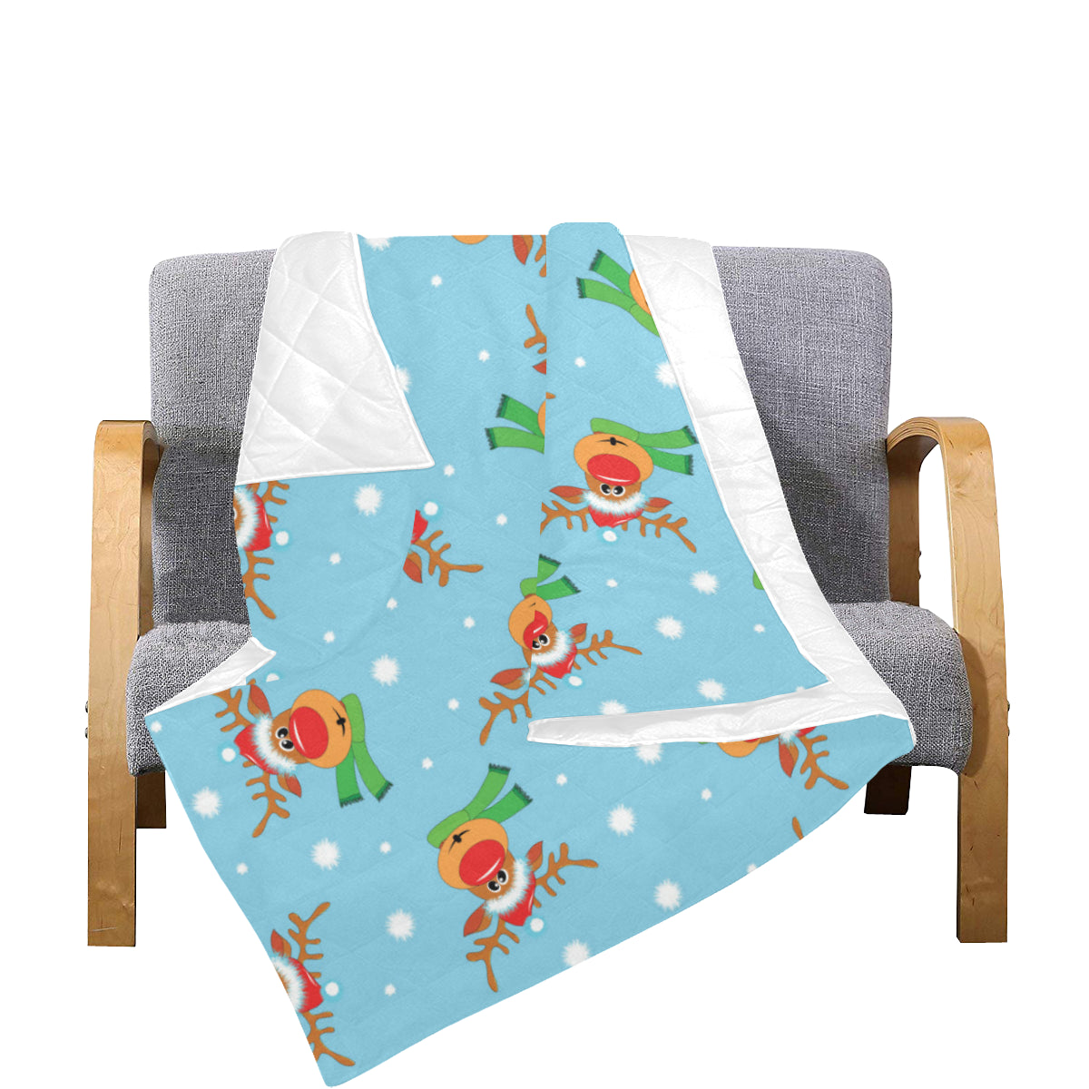 Reindeer cute Pattern Print Design 02 Premium Quilt
