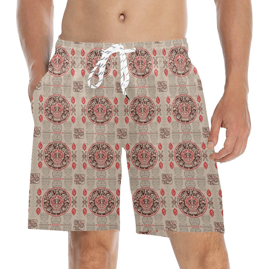 Calendar Aztec Print Pattern Men's Swim Trunks Beach Shorts