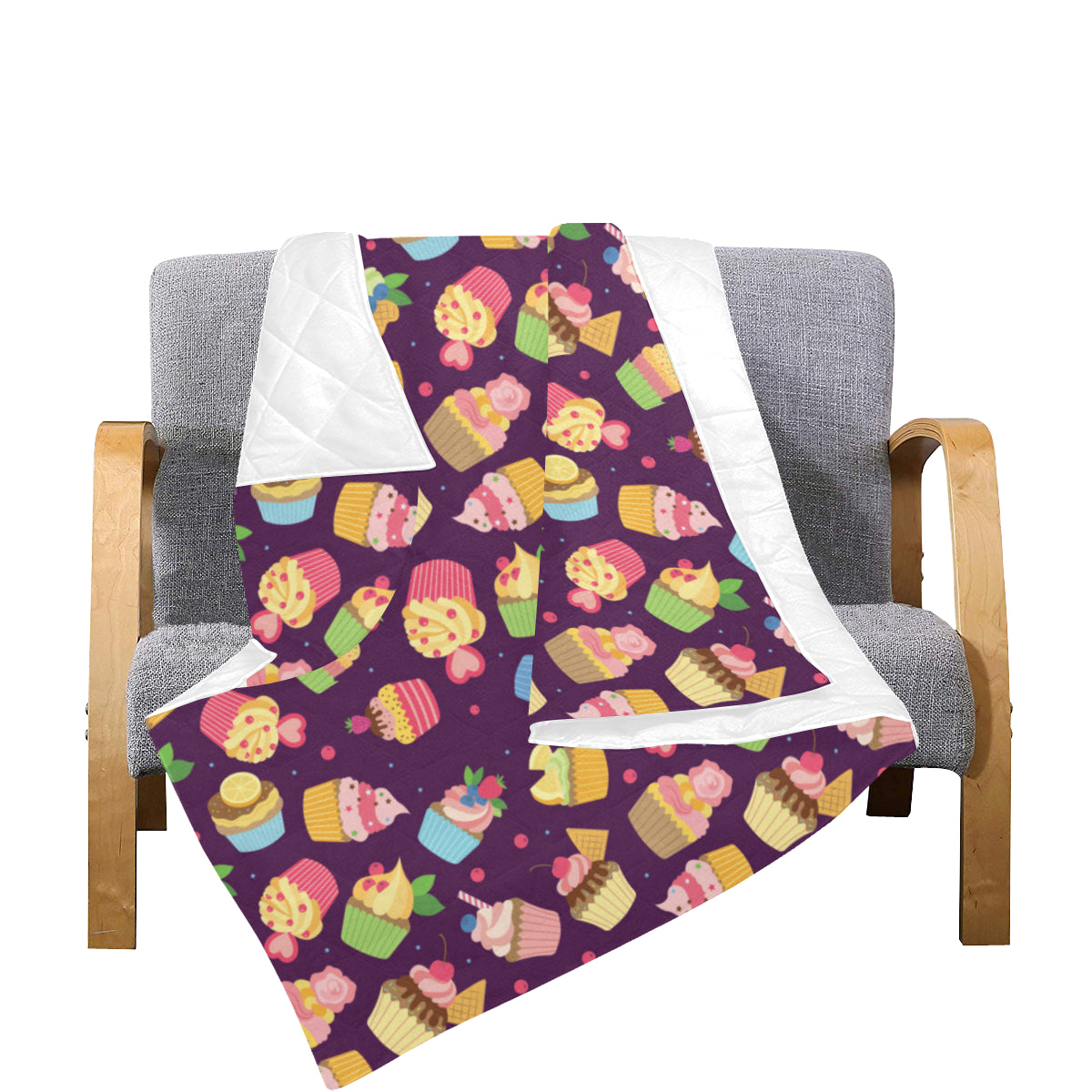 Cupcake Pattern Print Design 05 Premium Quilt