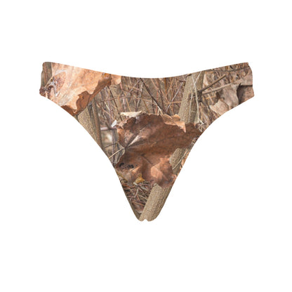 Camo Realistic Tree Forest Autumn Print Women's Thongs