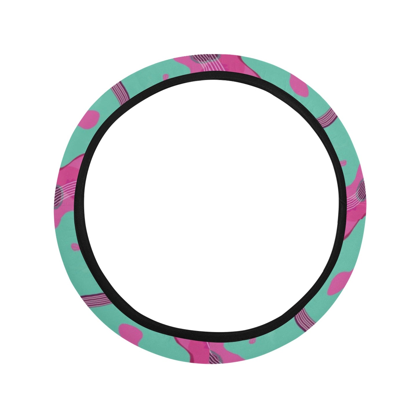 Acoustic Guitar Print Design LKS405 Steering Wheel Cover with Elastic Edge
