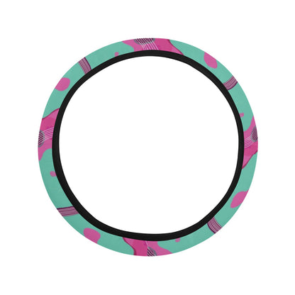 Acoustic Guitar Print Design LKS405 Steering Wheel Cover with Elastic Edge