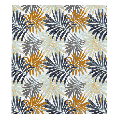 Colorful Tropical Palm Leaves Premium Quilt