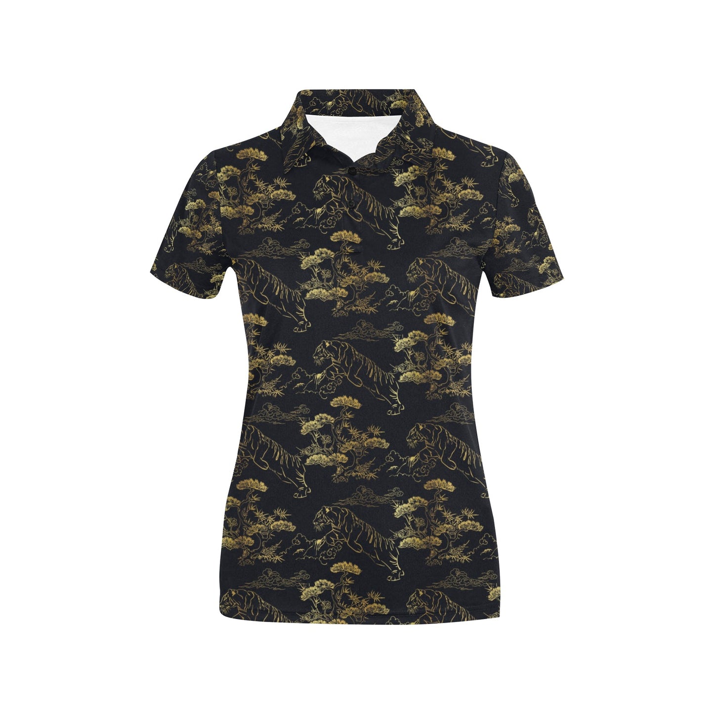 Tiger Japan Style Print Design LKS305 Women's Polo Shirt