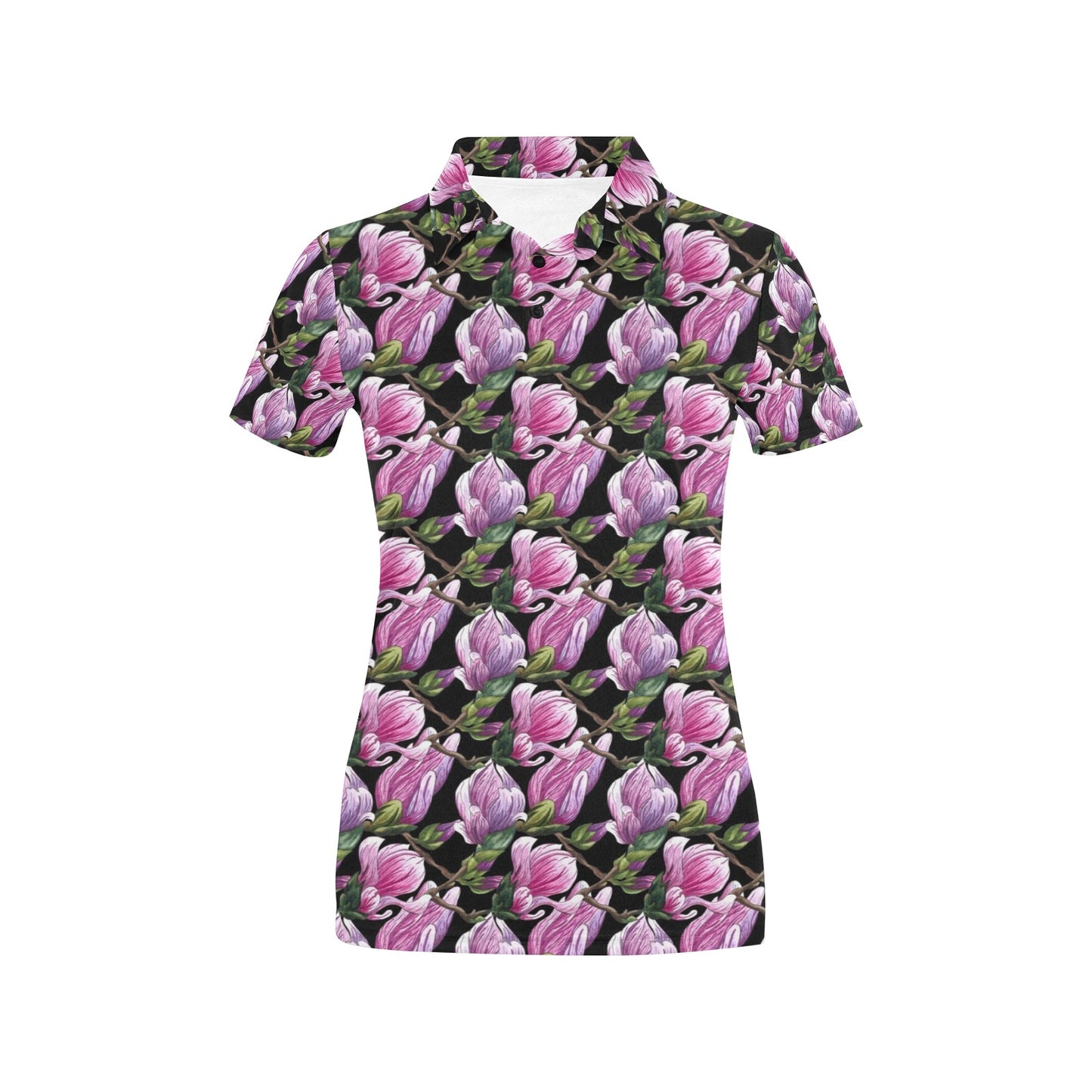 Magnolia Pattern Print Design MAG011 Women's Polo Shirt