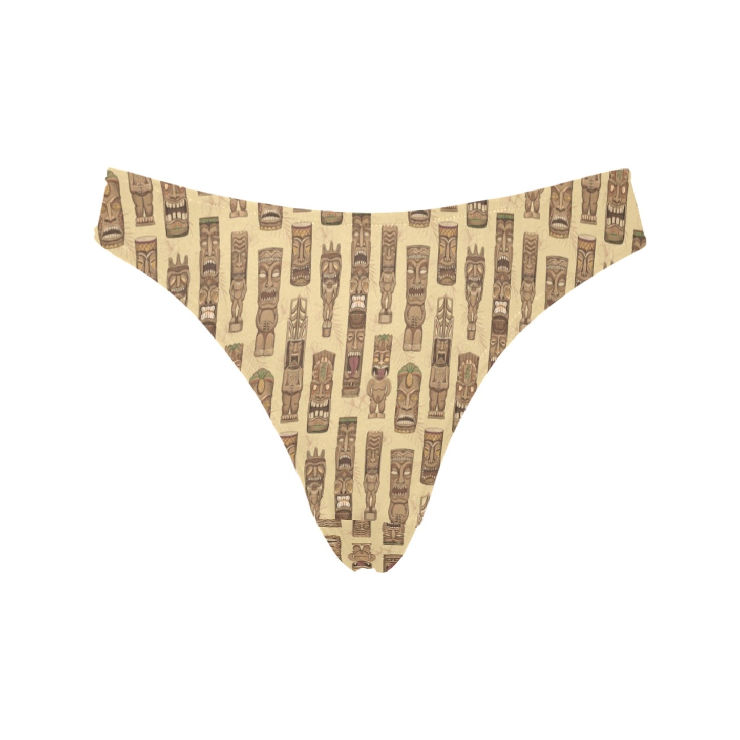 Totem Tiki Style Themed Design Women's Thongs