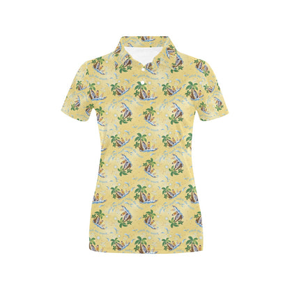 Surf Catch the Wave Design Women's Polo Shirt