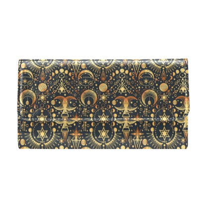 Sun Moon Print Design LKS308 Women's Trifold Wallet