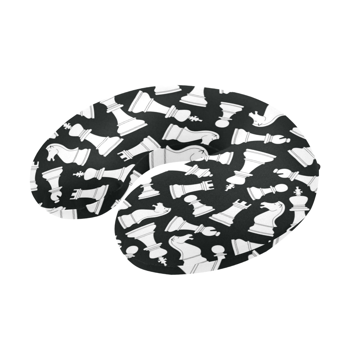Chess Pattern Print Design 01 U-Shaped Travel Neck Pillow