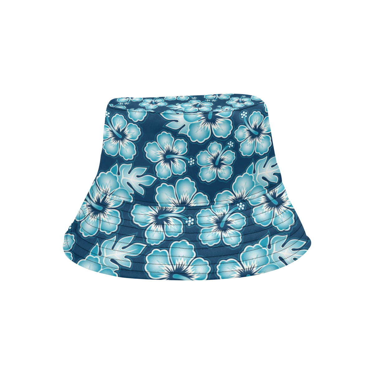 Blue Hibiscus Pattern Print Design HB011 Unisex Bucket Hat