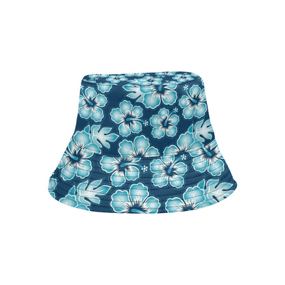 Blue Hibiscus Pattern Print Design HB011 Unisex Bucket Hat