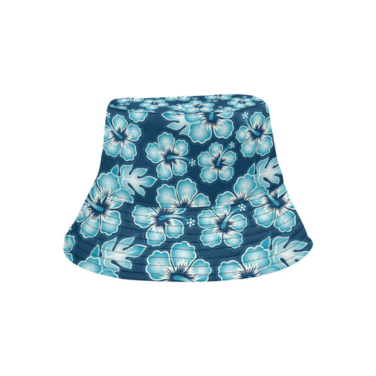 Blue Hibiscus Pattern Print Design HB011 Unisex Bucket Hat