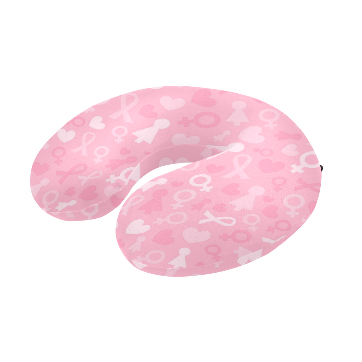 Breast cancer Pattern Print Design 01 U-Shaped Travel Neck Pillow