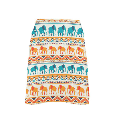 Elephant Aztec Ethnic Print Pattern 17" Golf & Pickleball Skort with Pockets