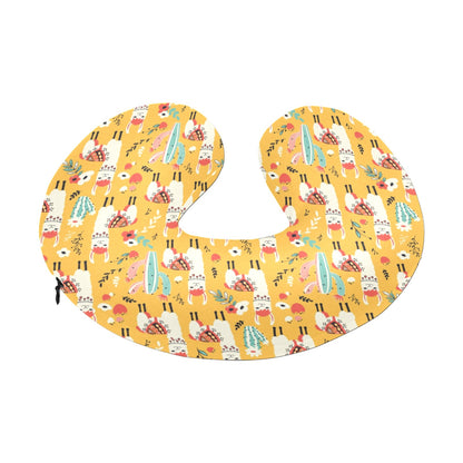 Llama Cute Themed Print U-Shaped Travel Neck Pillow