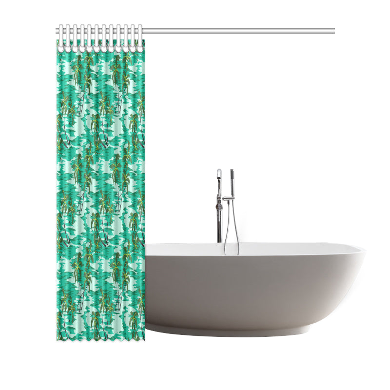 Palm Tree Pattern Print Design A01 Shower Curtain