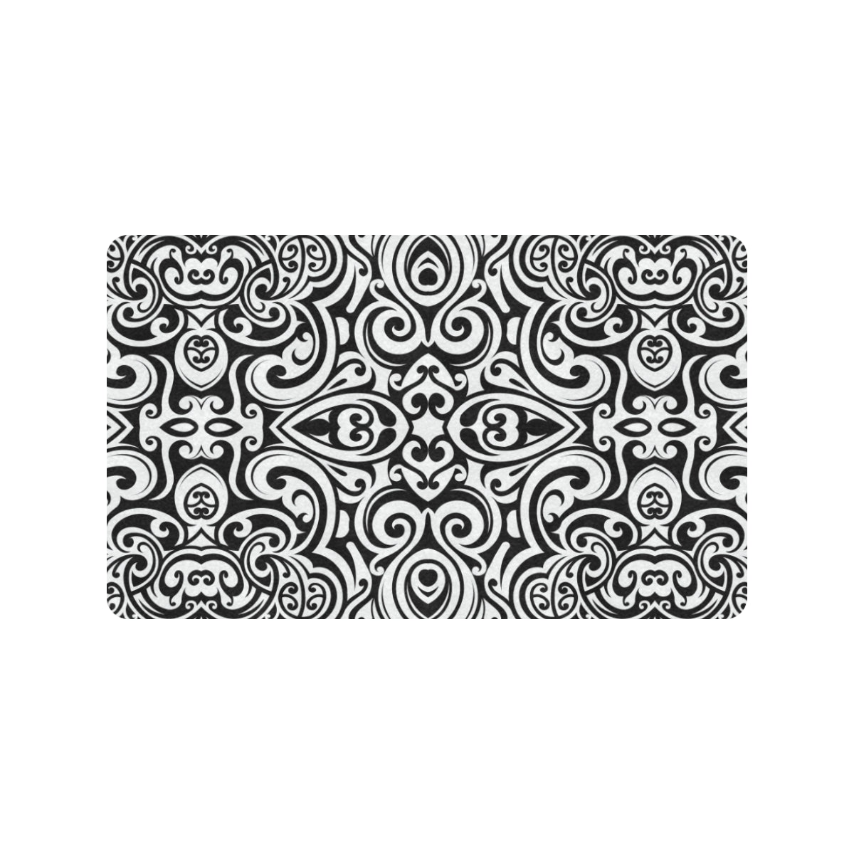 Polynesian Tattoo Pattern Rubber Doormat