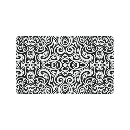 Polynesian Tattoo Pattern Rubber Doormat