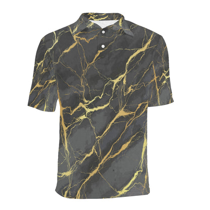 Marble Pattern Print Design 02 Men Polo Shirt