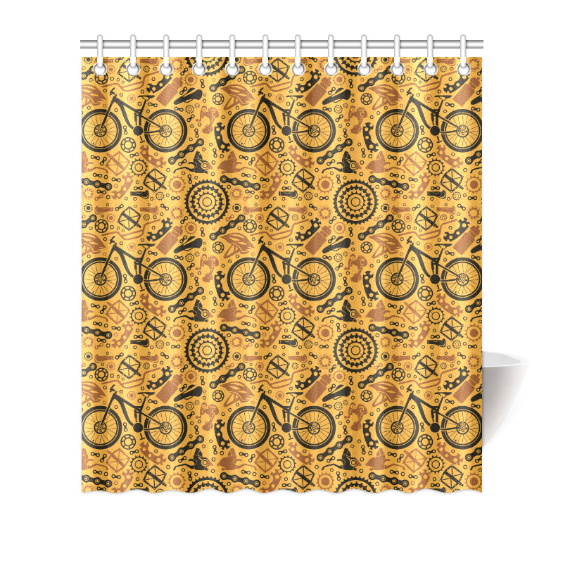 Mountain bike Pattern Print Design 03 Shower Curtain
