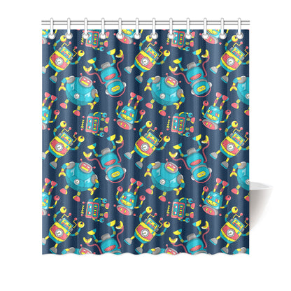 Robot Pattern Print Design A05 Shower Curtain