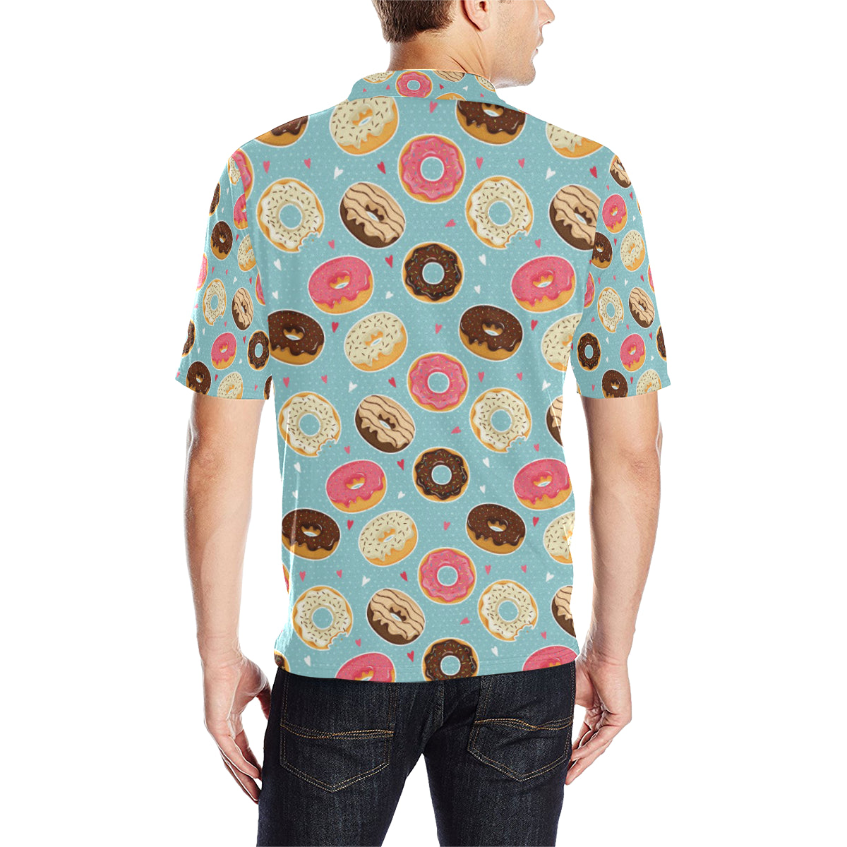 Donut Pattern Print Design DN04 Men Polo Shirt