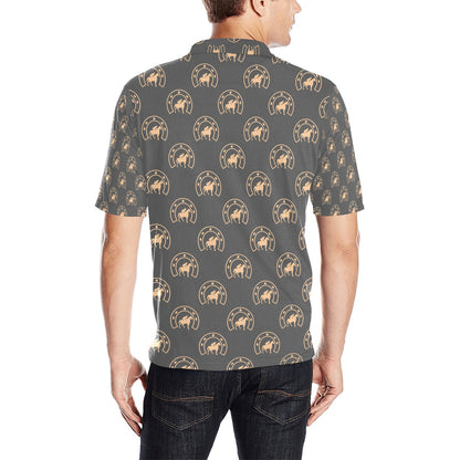 Horseshoe Print Design LKS306 Men Polo Shirt
