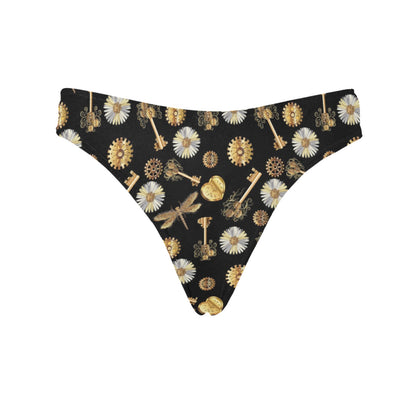 Steampunk Dragonfly Design Themed Print Women's Thongs