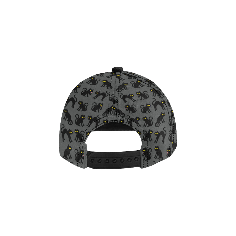 Black Cat Cute Print Pattern Snapback Cap