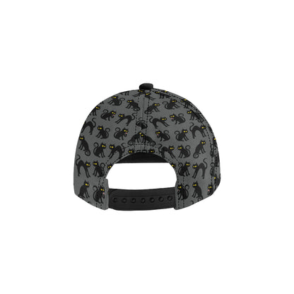 Black Cat Cute Print Pattern Snapback Cap
