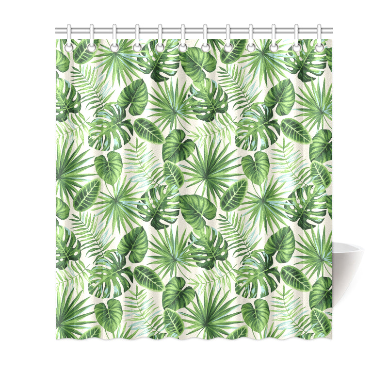 Palm Leaf Pattern Print Design A01 Shower Curtain
